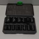 TecoTek 15 Pieces 1/2-Inch Drive Shallow 12-Point Metric Impact Socket Set, Cr-V, 11mm to 32mm, Drill Socket Adapter 1/2"