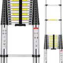 Telescoping Ladder, 20.3FT Aluminum Extension Ladder with 2 Replacement of Non-Slip Rubber Cover, Telescopic Ladder Portable Collapsible RV Ladder for Indoor Outdoor Work, 330 lb. Weight Capacity