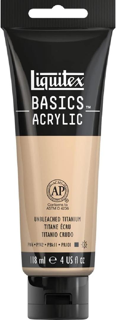 Liquitex BASICS Acrylic Paint, 118ml (4-oz) Tube, Unbleached Titanium