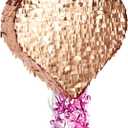 Sparkle and Bash Mini Pull String Heart Pinata - 15.7 x 13 x 3 In, Rose Gold - Valentines Day Pinata for Birthday Party Decor, & Effortless String Pull Surprise