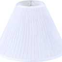 Aspen Creative 33196, Hardback Empire Transitional Spider Lamp Shade, Mushroom Pleated White Faux Silk Fabric, 6" Top x 16" Bottom x 12" Slant Height