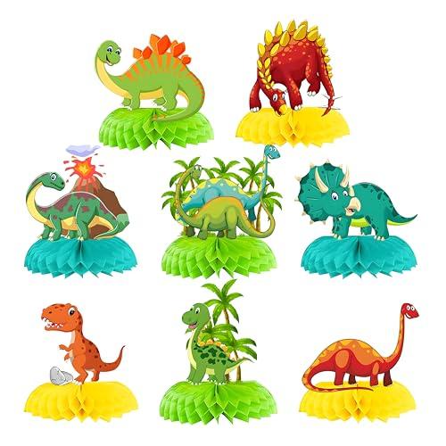 Jamonxi Dinosaur Birthday Party Decorations for 1 2 3 4 5 Year Old Boy, Dinosaur Theme Birthday Party Decor Supplies for Girl, Honeycomb Centerpiece Table Decorations Colorful and Easy to Assemble