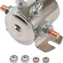 4 Terminal 24 Volt Continuous Duty Solenoid Relay Need Break 24063 Solenoid for Golf Carts,Winch, Marine Heavy Duty SPST 24VDC 24V Relay Nickel-Plating