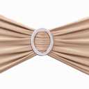 Pack of 50PCS Spandex Nude Chair Sashes Bows Elastic Chair Cover Bands Slider Buckles for Wedding Reception Banquet Bridal Shower Decorations - Nude/Camel/Khaki