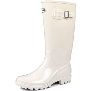 DKSUKO Women's Tall Rain Boots Garden Boots Waterproof Wellington Rubber Boots, Size 9.5