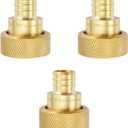 3 Pack Pure-Flow & Lead-Free Polly Alloy Brass Pex Crimp Supply Adapter, 3/4 Inch With 1 Copper Ring Crimp For Supply Line