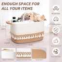 3 Pack Storage Basket for Shelves, Boho Cotton Rope Storage Bins with Heavy Tassel, Shelf Baskets Large Woven Baskets for Organizing, Cube Organizer Bins, Baby Laundry Basket for Clothes, Toys, Pets