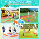 Stepping Stones for Kids, Light Up Interlocking Balance Beam and Non-Slip Toddler Balance Stones, Obstacle Course Sensory Toys with Game Spinner and Card for Indoor Outdoor School Family Play