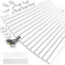 Delamu Cord Hider, 236in Cable Hider, Cord Covers for 2-3 Wires on Wall, Wire Covers for Cords, Wire Hiders for TV on Wall, Easier Setup Cable Cover Cable Management, W0.94 H0.47in,White