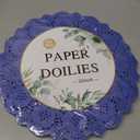 Kochorie 150 Pieces Lace Paper Doilies 12 Inches Round Blue Paper Doilies Disposable Decorative Placemats for Food Cakes Crafts Party Weddings Tableware Decoration