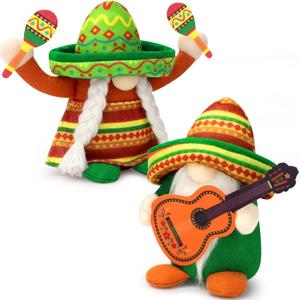 hatisan Fiesta Gnomes Cinco de Mayo Tomte for Mexican Taco Tuesday, Gnomes Plush Mexican Decor for Home Party Kitchen Tiered Tray (Multi)