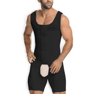 NonEcho Men Shapewear Tummy Control Full Body Shaper Slimming Bodysuit Plus Size (3X-Large, Black(buckle)) NonEcho Men Shapewear Tummy Control Full Body Shaper Slimming Bodysuit Plus Size (3X-Large, Black(buckle))