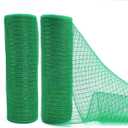 Emerald Green Decor Mesh Ribbon for Easter Wreath Metallic Foil Mesh Ribbon for Home Decor Craft Spring Holiday Party 10 Inch 10 Yards (2 Rolls)