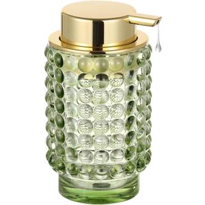 Glass Liquid Soap Dispenser, Refillable Liquid Dispenser with Gold Pump, Hand Soap Dispenser for Bathroom Kitchen, Modern Home Bathroom Decor Liquid Type/Green