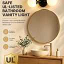Yunnix Black Bathroom Vanity Light, Modern Globe Vanity Lighting Fixtures with Milk White Glass Shade, Mid Century Vanity Lights Wall Sconce Over Mirror for Bathroom Hallway Entryway (2 Pack)