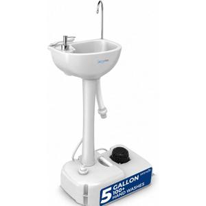 SereneLife Portable Hand Washing Station, 100+ Hand Washes, Hands-Free Foot Pump, Soap Dispenser, and Drain Hose, Ideal for Outdoor Events, Camping, Boating and Worksites, 19L