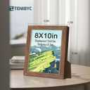 8x10 Picture Frame Set of 4, Brown Wood Grain, HD Tempered Glass, Natural Walnut Photo Frame, Table or Wall Display