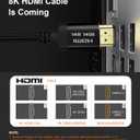 10K 8K 4K Certified HDMI 2.1 Cable, 6 Ft 48Gbps Ultra High Speed HDMI Cable, Support 10K@30Hz 8K@60Hz 4K@120Hz, D-HDR, eARC Dolby Atmos for TV, Projector, Monitor, PS5/4, Xbox, Laptop (Black)