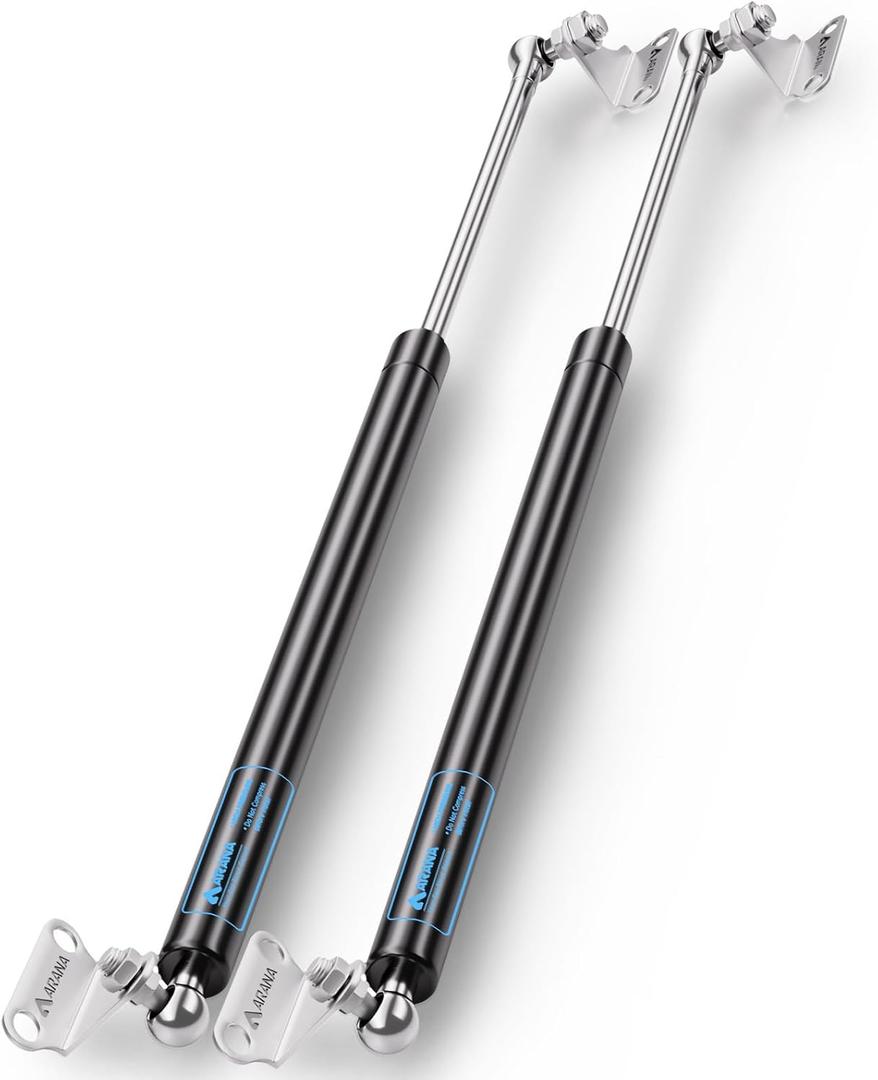 ARANA Gas Struts 23 inch 200lbs with Brackets (2 Pack) - Heavy Duty Lift Support for RV Bed & Cellar Door - Hydraulic Hinges Spring Shocks for Camper & Muphy Bed, Outdoor Window(for 160-220Lbs Lid)
