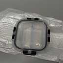 Bariatric Meal Prep Containers, 8 oz Bariatric Portion Control Food Storage Containers with Two 4 oz Compartments (3 Pack), Reusable Glass Snack Containers with BPA Free Airtight Lids (Black)