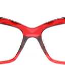 2 x Focus Series Reading Glasses for Women - Full Rim, Polycarbonate & Metal, Includes Case, Cleaning Cloth (Red)