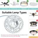 4.92" Ceiling Fan LED Light Board Replacement Upgrade Retrofit Kit Bright Dimmable 120V 18W 3CCT 3000K 4000K 6000K Daylight 1500LM PCB, Magnetic Easy Install in 5min (cover or shade NOT included)