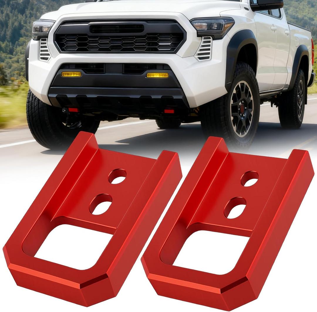Tow Hooks for Tacoma 2024-2026/4Runner 2025-2026, Car Tow Hooks Compatible with Toyota Tacoma Accessories 2024-2026/4Runner 2025-2026/Land Cruiser 250 2024-2025 (Red)