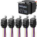 Nilight 200A Starter Relay 4 Pin Split Switch 12V Continuous Heavy Duty SPST High Current Terminal Car On Off Control for Automotive Truck RV Camper (30A-5PC)