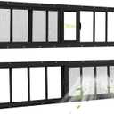10"x48" 2 Pack Shed Sliding Windows, Black