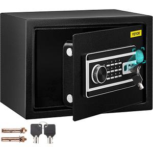 VEVOR Safe - 0.8 CU.FT Fingerprint Safe Box, Q235 Steel, 2 Keys & Digital Keypad for Money, Jewelry, Pistols, Documents, Watches - Home, Office & Hotel