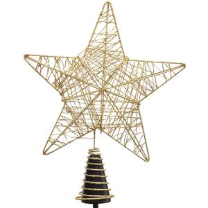 Star Christmas Tree Toppers, 9 Inch Metal Glitter Gold Christmas Tree Ornament Set for Outdoor Christmas Decorations Indoor 2023