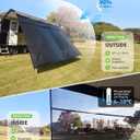 Dulepax RV Awning Shade Screen with Zipper 8'X15'3'' -Second Generation RV Awning Screen Significantly Improves Shadew and Privacy.Universal RV Awning Sun Shade Screen with Complete Kits
