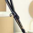 Lanvier 1 Inch Extra Long Hair Curling Iron with Ceramic Tourmaline Barrel, Professional Hair Curler up to 450F with Dual Voltage for Worldwild Use, Hair Waving Style Tool for Girls & Women, Black