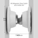 CALPALMY (2 Pairs RV Magnetic Door Catch and Holder Kit - White RV Storage Door Holder Magnetic Baggage Door Catch for RV Campers, Trailer and Motor Homes