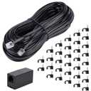 Telephone Extension Cord Phone Cable Line Wire, with Standard RJ11 Plug (100FT-Black)