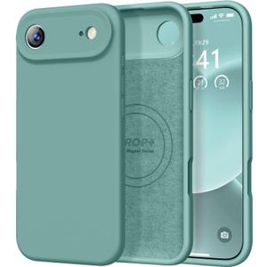 Vooii Magnetic for iPhone Air Case, Compatible with Magsafe (Premium Liquid Silicone) (Integrated Camera Control Button) Anti-Scratch Microfiber Lining for iPhone 17 Air 6.5 inch, Pine Green