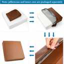 Menkxi 20 x 20 x 5 Inch Leather Memory Foam Seat Cushion for Chair Extra Large Chair Cushions with Cover Waterproof Non Slip Thick Pad for Recliner Couches, Relief and Comfort(Brown)