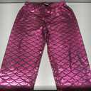 City Threads Girls Leggings Metallic Mermaid Print Shiny Colorful Fun Ankle Length for Style Fashion Parties Pop of Color M