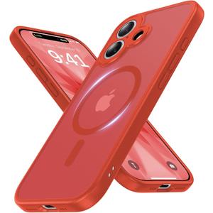 Magnetic for iPhone 17 Case [Full Camera Protection][Military-Grade Protection][Compatible with MagSafe] Shockproof Protective Slim Phone Case for iPhone 17, Red