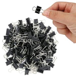 120 Pack Mini Binder Clips, Black Binder Clips, Small Paper Clips 15mm 5/ 8 Inch. Micro Size Office Clips for Home School Office and Business.