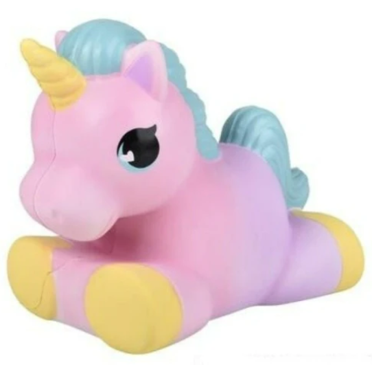 12" Jumbo Pony Unicorn Squishy Slow Rise Foam Pet Animal Toy - Scented Sensory, Stress, Fidget Toy (Pink)