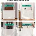 2PCS Retractable Baby Gates, Mesh Dog Gate for Doorways, 33.6" Tall, Expands to 55" Wide,Pet Safety Essential Fit for Baseboards, Wide Toddlers Gates for Hallways, Indoor & Outdoor,White