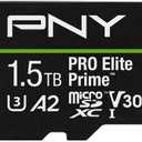 PNY 1.5TB PRO Elite Prime C10 U3 V30 A2 microSDXC Flash Memory Card – Ultra-Fast Speeds, Read 200MB/s, Write 150MB/s, 4K UHD, Full HD, UHS-I, for Smartphones, Drones, Action Cameras