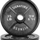 Fitvids Deep Dish 2-Inch Olympic Cast Iron Weight Plates with E-Coating (Black)
