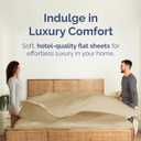 Cal King Size Flat Sheet - Hotel Quality Top Flat Bed Sheet Only - Ultra-Soft, Breathable & Cooling - Fade & Wrinkle Free - Easy-Care, Stain & Shrink Resistant Bedding - Easy-Fit & Oeko-Tex - Beige