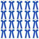 CEELGON 20 PCS College Style Cheer Bows - Collegiate Long Tail Skinny Cheer Bow Elastic Hair Ties for Teens Girls Softball Competition Sports Cheerleaders (Royal Blue)