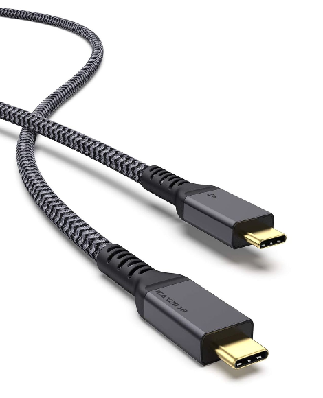 Maxonar 10FT Long Thunderbolt 4 Cable, 40Gbps Sync, 240W Charging, 8K/5K Display, All-in-One Cable Replaces Multiple Cables for 2026 Studio Display, MacBook, SSD, Docking