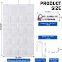 AmazingSpark 1 Pcs 16 Pockets Classroom Headphone Storage Thickened Non-Woven Fabric Mesh Pocket Chart Headphone Organizer with Signature Card Wall Hanging for Classroom School (41 x 25 Inch,White)