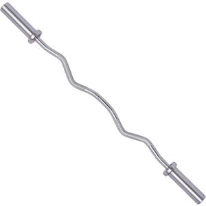 Fitvids Olympic EZ Curl Barbell Bar 47", 2-Inch Curl Bar for Weight Lifting, Hip Thrusts, Squat, Biceps-Home Gym Weight Bars, Chrome Curling Bars for 2 Inch Weight Plates