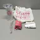 Silkfly 5 Pcs Book Lovers Gifts Set, Gifts for Book Lovers, Includes 20 oz Tumbler Socks Bookmark Tote Bag and Cosmetic Bag (Pink Ribbon)